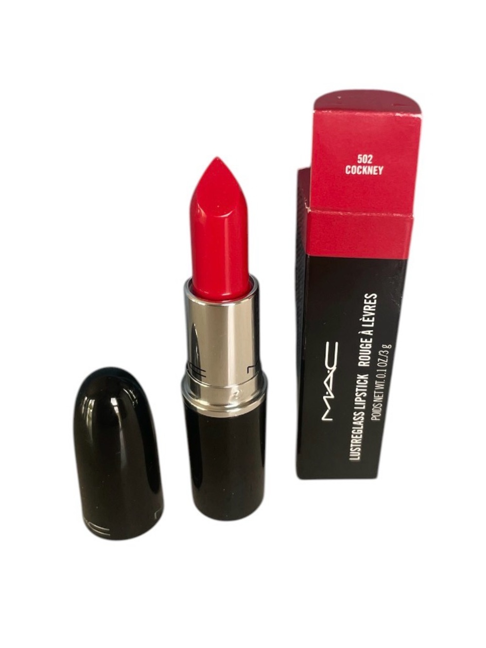 Mac 502 Cockney Lustreglass Lipstick Full size New In Box